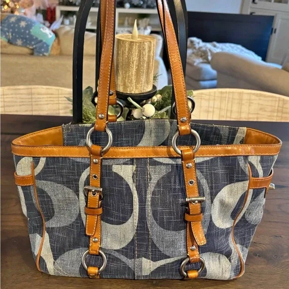 Coach | Bags | Coach Vintage Y2k Signature Gallery Tote In Denim